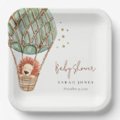 Öko Green Hot Air Ballon Löwe Magical Baby Dusche Pappteller (Vorderseite)