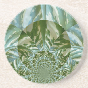 Öko-Grün-Tarn-Kaleidoskop-Kunstposterdesign Sandstein Untersetzer