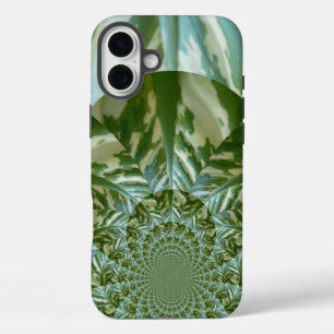 Öko-Grün-Tarnung-Kaleidoskop-Kunst-Druckdesign iPhone 16 Plus Hülle