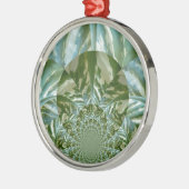 Öko - Grüne, umweltfreundliche Farben Silbernes Ornament (Links)