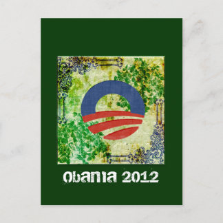 Öko Grunge Obama 2012 Wiederwahl-Design Postkarte