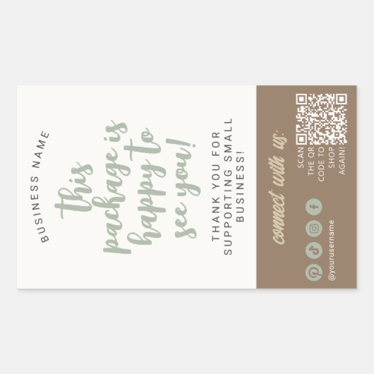 Öko handgefertigte Minimal Natural Sage Green Brow Rechteckiger Aufkleber (Vorderseite)