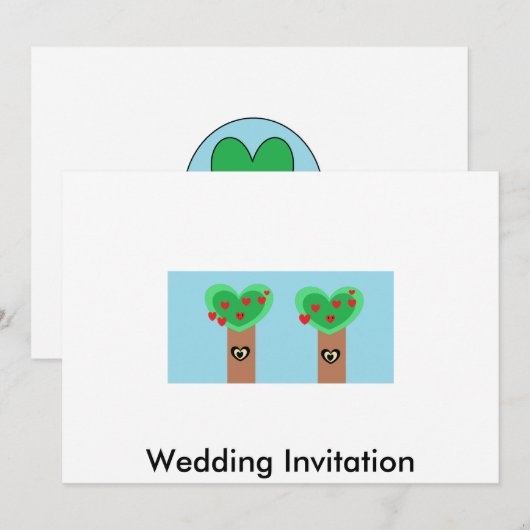 Öko Hochzeit Einladung (Vorne/Hinten)