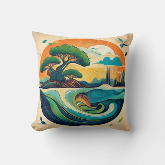 Öko Inspiriert Landschaftsgestaltung Kissen (Vorderseite)