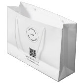 Öko Kraft Custom Logo & QR Geschenktasche für Unte Große Geschenktüte (Vorderseite Schrägansicht)