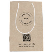 Öko Kraft Custom Logo & QR Geschenktasche für Unte Mittlere Geschenktüte (Vorderseite)