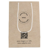 Öko Kraft Custom Logo & QR Geschenktasche für Unte Mittlere Geschenktüte (Rückseite)
