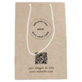 Öko Kraft Custom Logo & QR Geschenktasche für Unte Mittlere Geschenktüte (Vorderseite)