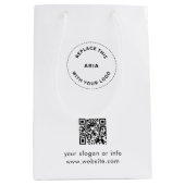 Öko Kraft Custom Logo & QR Geschenktasche für Unte Mittlere Geschenktüte (Vorderseite)