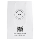 Öko Kraft Custom Logo & QR Geschenktasche für Unte Mittlere Geschenktüte (Rückseite)