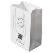 Öko Kraft Custom Logo & QR Geschenktasche für Unte Mittlere Geschenktüte (Rückseite Schrägansicht)