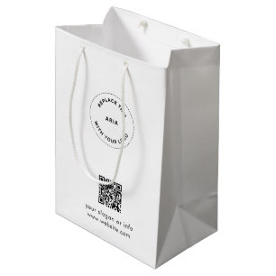 Öko Kraft Custom Logo & QR Geschenktasche für Unte Mittlere Geschenktüte