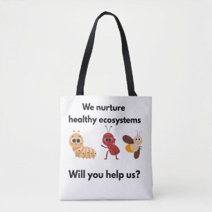 Öko Nurture Unsere Welt Weiß mit schwarzen Riemen Tasche