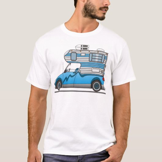Öko Pick Up Camper Blue T-Shirt (Vorderseite)