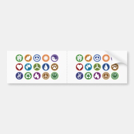 Öko-Symbole Autoaufkleber (Vorne)