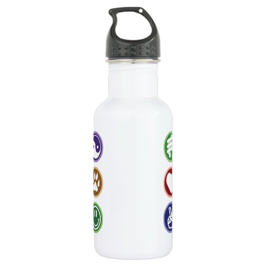 Öko Symbole Edelstahlflasche (Rückseite)