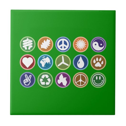 Öko Symbole Fliese (Vorderseite)