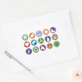 Öko Symbole Ovaler Aufkleber (Umschlag)