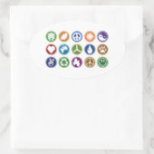 Öko Symbole Ovaler Aufkleber (Tasche)