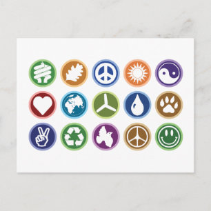Öko Symbole Postkarte