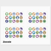 Öko Symbole Rechteckiger Aufkleber (Blatt)