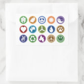 Öko Symbole Rechteckiger Aufkleber (Tasche)