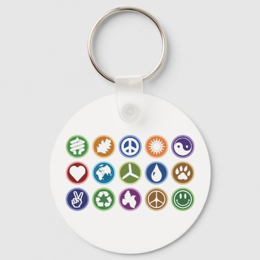 Öko Symbole Schlüsselanhänger (Vorderseite)
