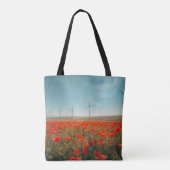 Öko-Texas-Tasche - Mohnblumen & Windturbinen Tasche (Rückseite)