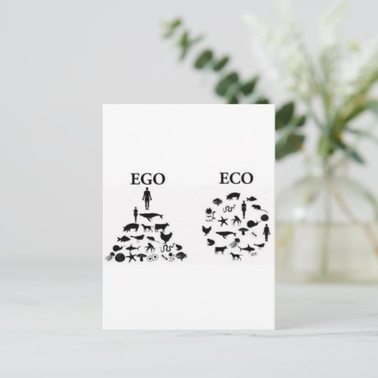 Öko vs Ego Postkarte (Stehend Vorderseite)