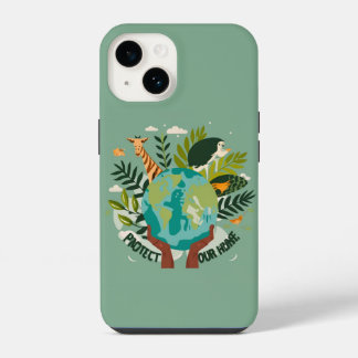 🌍💚 Öko-Wächter: Schütze unser Zuhause Handyhülle iPhone 14 Hülle