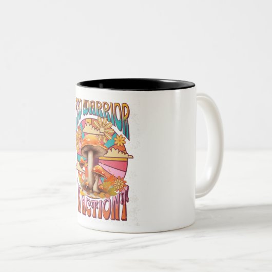 Öko Warrior in Aktion Tasse (VorderseiteRechts)