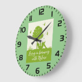 Öko Zitat im Einklang mit der Natur Große Wanduhr (Winkel)