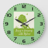 Öko Zitat im Einklang mit der Natur Große Wanduhr (Vorderseite)