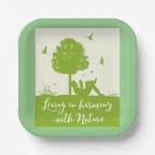 Öko Zitat im Einklang mit der Natur Pappteller (Vorderseite)