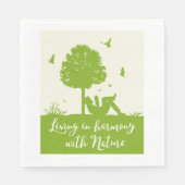 Öko Zitat im Einklang mit der Natur Serviette (Vorderseite)