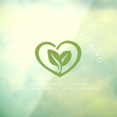 Öko zwei Blätter Herzlogogeschäft Fensteraufkleber (Blatt 3)