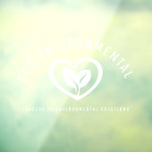 Öko zwei Blätter Herzlogogeschäft Fensteraufkleber (Blatt 3)