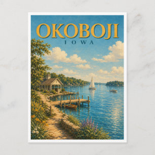Okoboji Iowa Lake Okoboji GeoSaga Postkarte