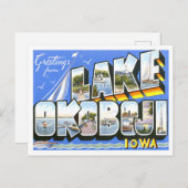 Okoboji-See, Iowa Vintag Big Letters Postkarte (Vorne/Hinten)
