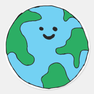 Ökofreundliches Icon Happy Earth Clipart umweltfre Runder Aufkleber