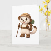 Okojo Adventure Greeting Card – Cute Kawaii Japane Karte (Gelbe Blume)