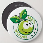 Ökologie: 100% Natur - Button (Vorne & Hinten)