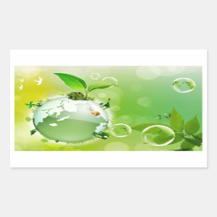 Ökologie : Die Erde ist unser Haus - Rechteckiger Aufkleber