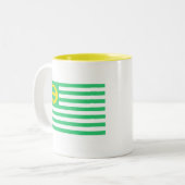 Ökologie-Flaggen-Tasse Zweifarbige Tasse (Vorderseite Links)