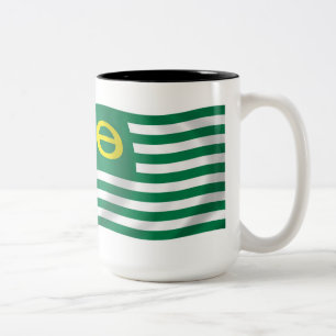 Ökologiebewegung-Flagge-Tasse Zweifarbige Tasse