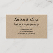 Ökologisch / pro Umgebung handgefertigt Visitenkarte (Rückseite)