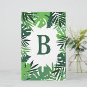 Ökologische Blätter aus Palmen, Monogramm aus trop Briefpapier (Stehend Vorderseite)