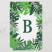 Ökologische Blätter aus Palmen, Monogramm aus trop Briefpapier (Vorne/Hinten)