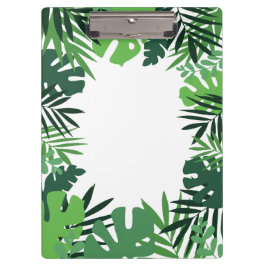 Ökologische Blätter aus Palmen, Monogramm aus trop Klemmbrett