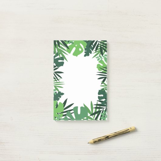 Ökologische Blätter aus Palmen, tropisches Design Post-it Klebezettel (Auf Schreibtisch)